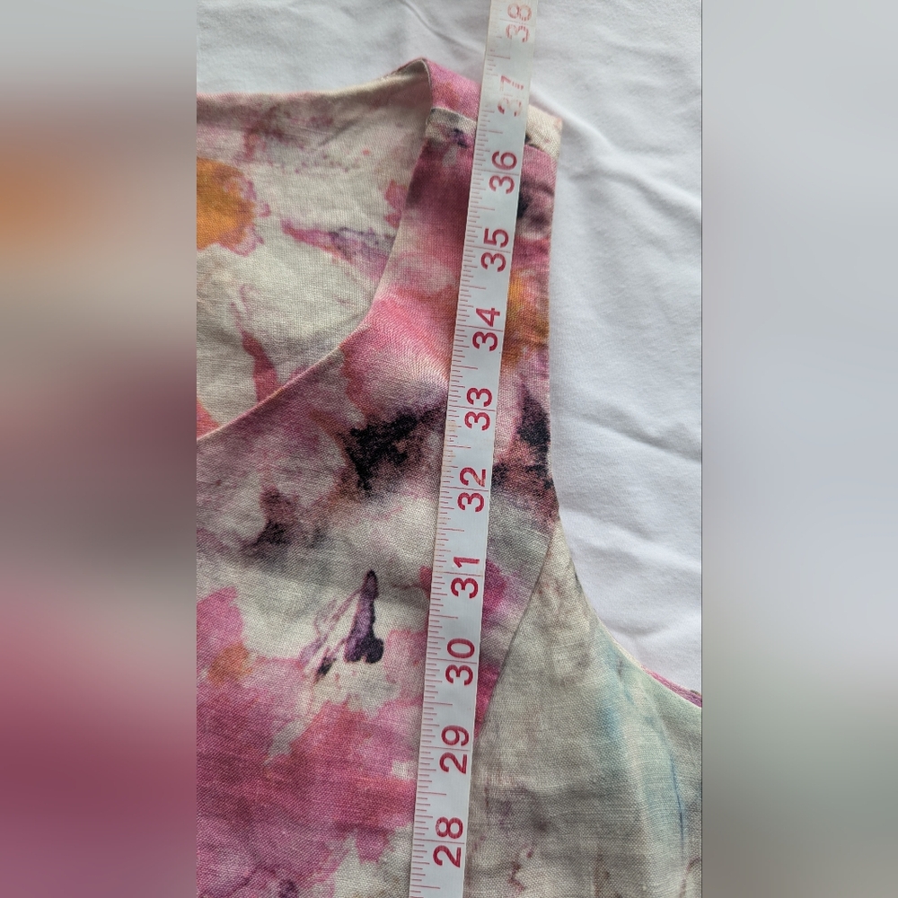 J. Jill 100% Linen XS Watercolor Floral Dress w/ kangaroo Pocket Pullover - Picture 12 of 13